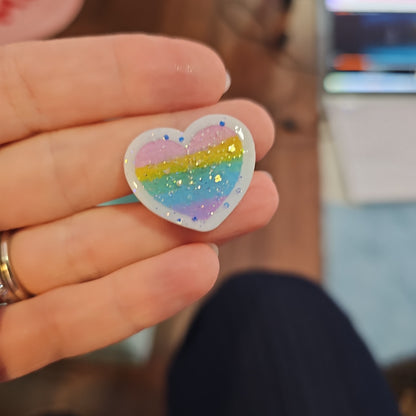 Rainbow Heart Ring | Fairy Kei Ring | Decora Kei | Pastel Heart | Pastel Rainbow