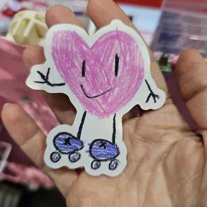 Skate Sticker | Heart Sticker | Rollerskate Sticker