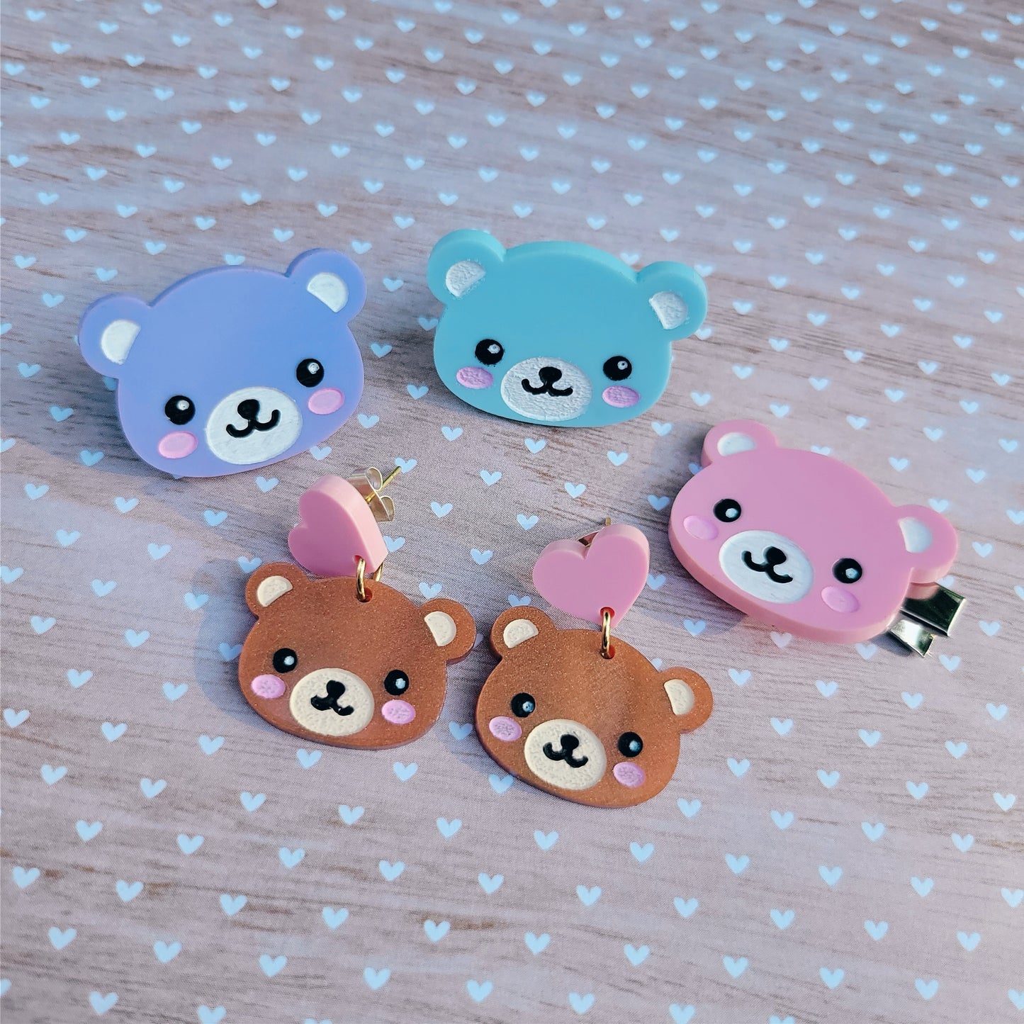 Kawaii Bear Clip | Pastel Bear | Kawaii Clip | Bear Hair | Teddy Bear