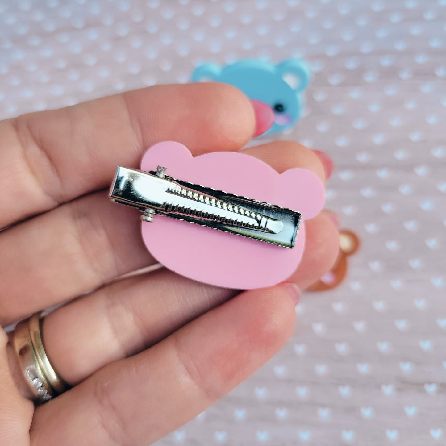 Kawaii Bear Clip | Pastel Bear | Kawaii Clip | Bear Hair | Teddy Bear