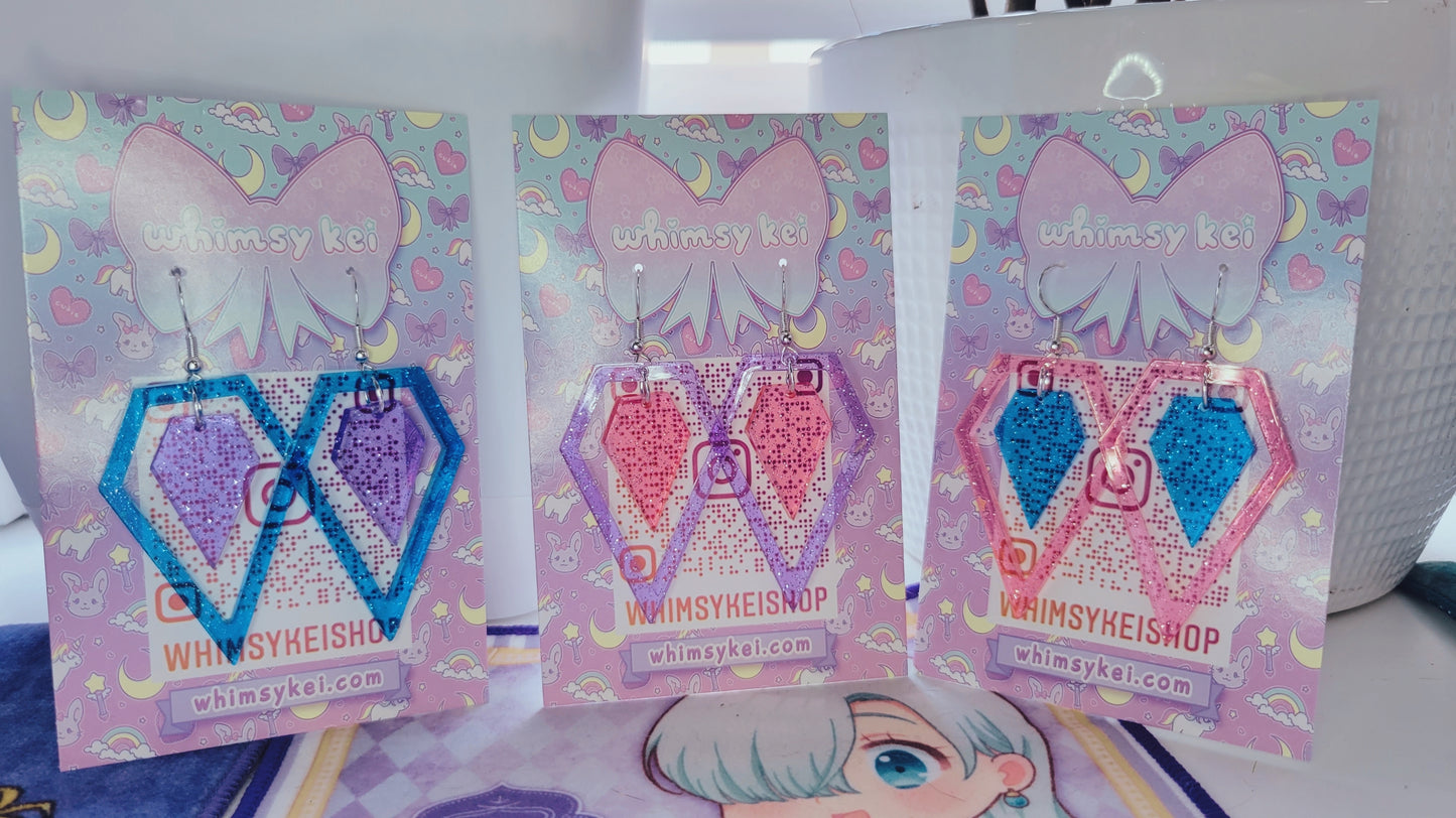 Pastel Ice Earrings | Idol Earrings | Diamond Earrings | Fairy Kei Earrings