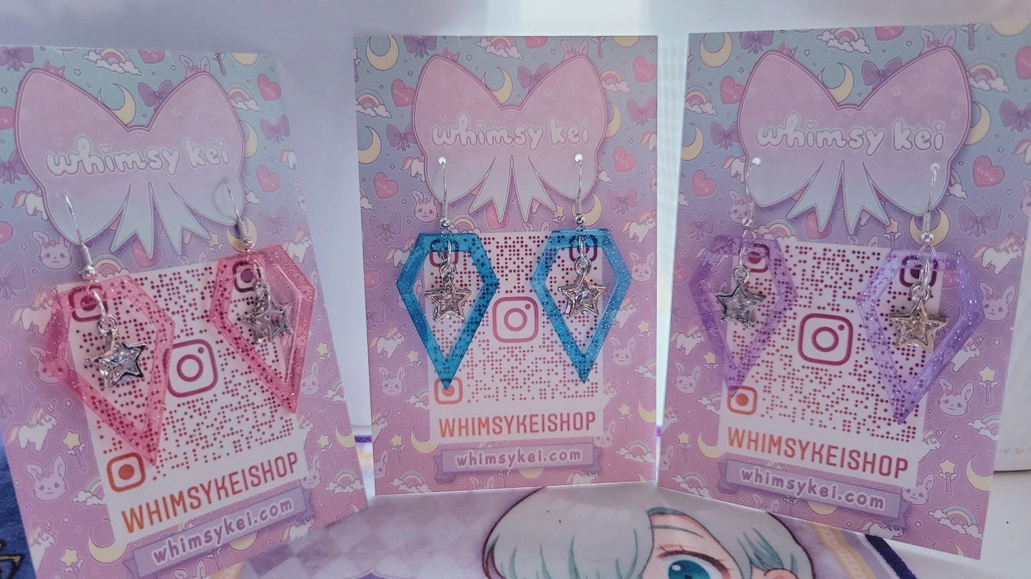 Popstar Ice Earrings | Diamond Dangles | Sparkly Diamond Earrings