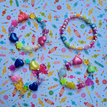 Rainbow Kandi Bracelets | Chunky Pastel Bracelets | Kidcore Bracelets