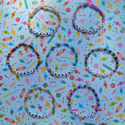 Pastel Bracelets | Kawaii Bracelets | Kawaii Kandi | Rave Kandi | Phrase Bracelets