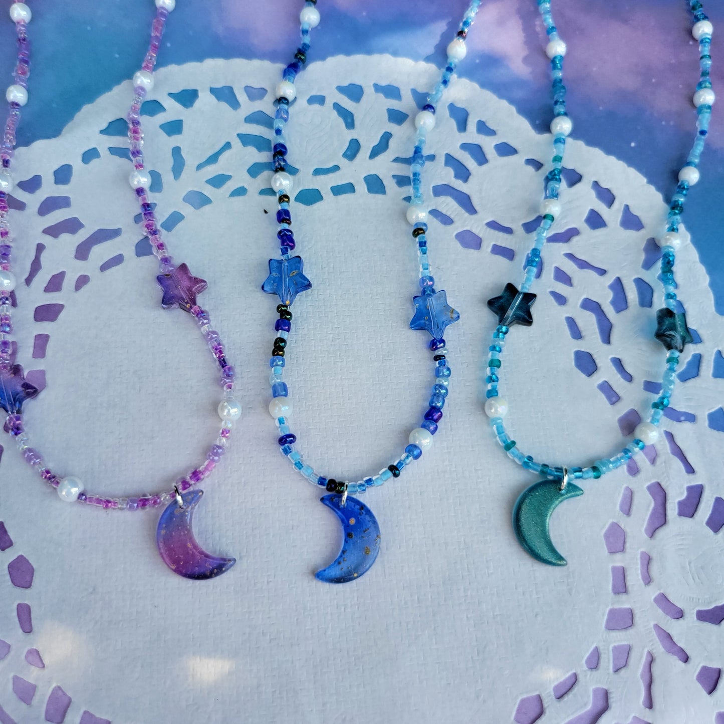 Pastel Moon Necklace | Cosmic Moon | Magical Girl Necklace | Moon Choker