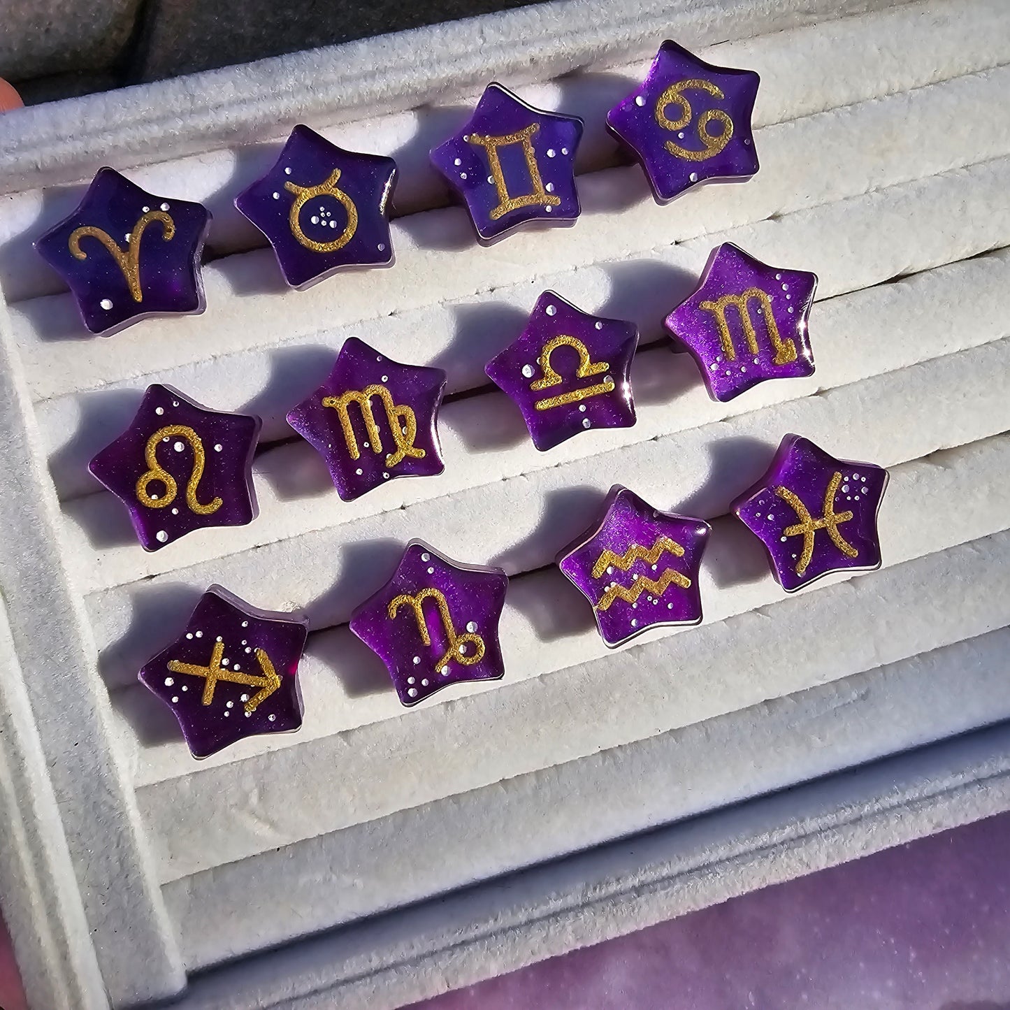 Astrology Ring | Zodiac Ring | Celestial Ring | Purple Ring | Elegant Gothic Lolita Ring