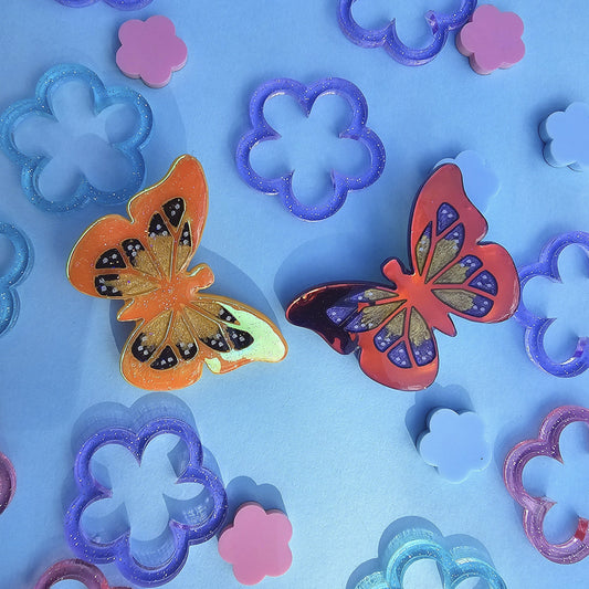 Metallic Butterfly Clip | Two-Tone Butterfly | Summer Clip | Spring Clip | Cottage Core
