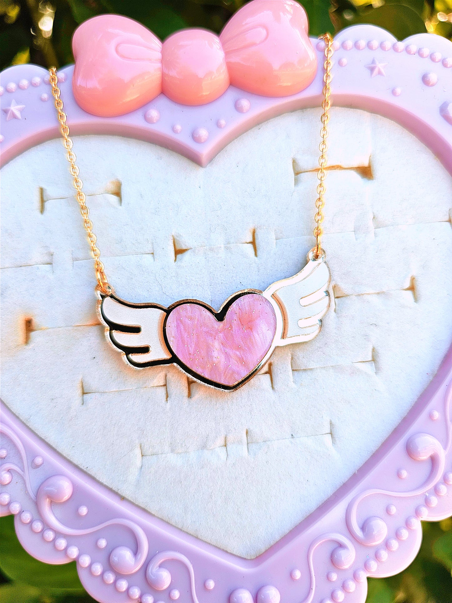 Magical Girl Necklace | Winged Heart Necklace | Anime Inspired Necklace | Card Captor Necklace