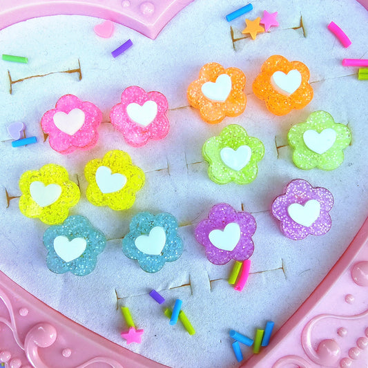 Neon Daisy Stud | Glitter Daisy | Daisy Earrings