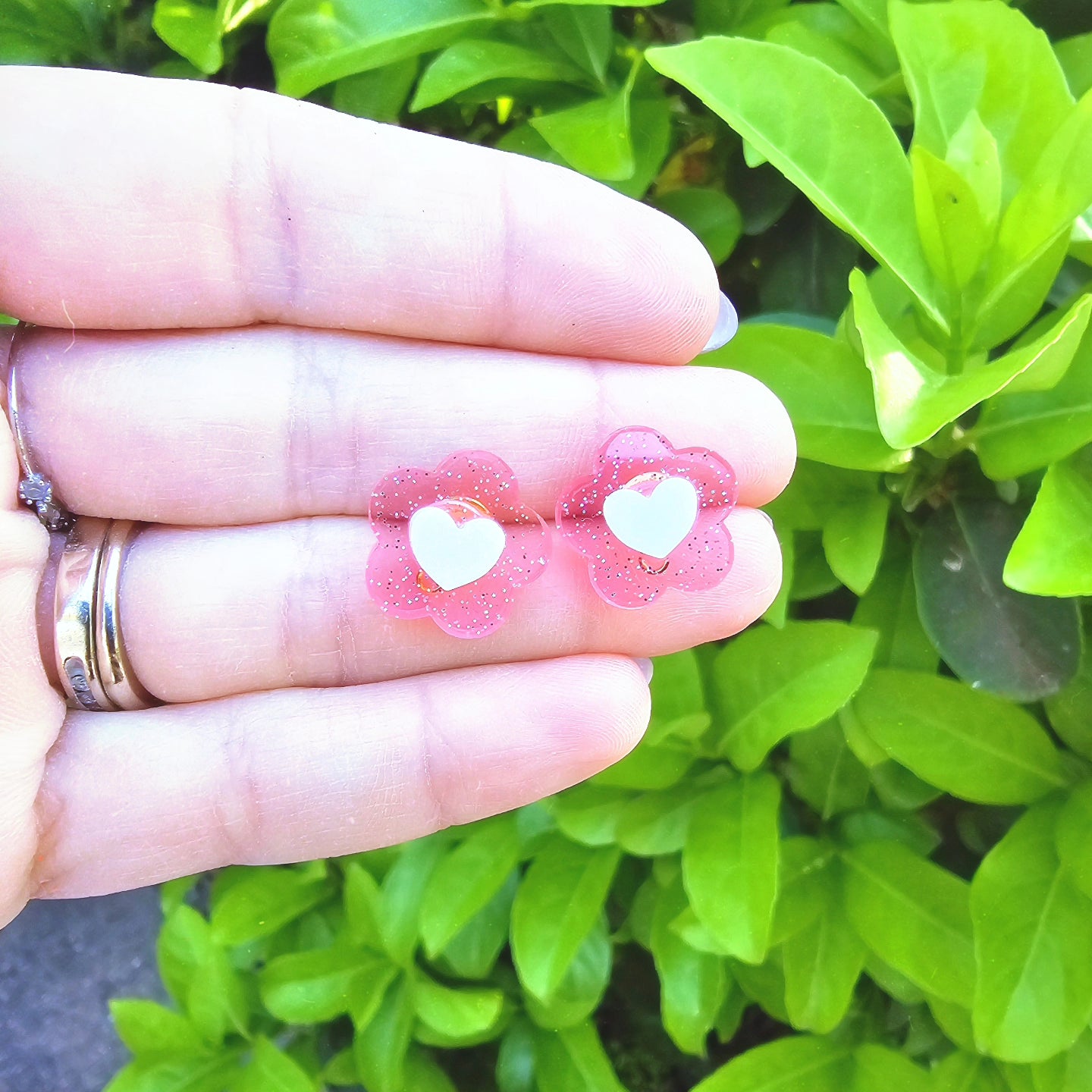 Neon Daisy Stud | Glitter Daisy | Daisy Earrings