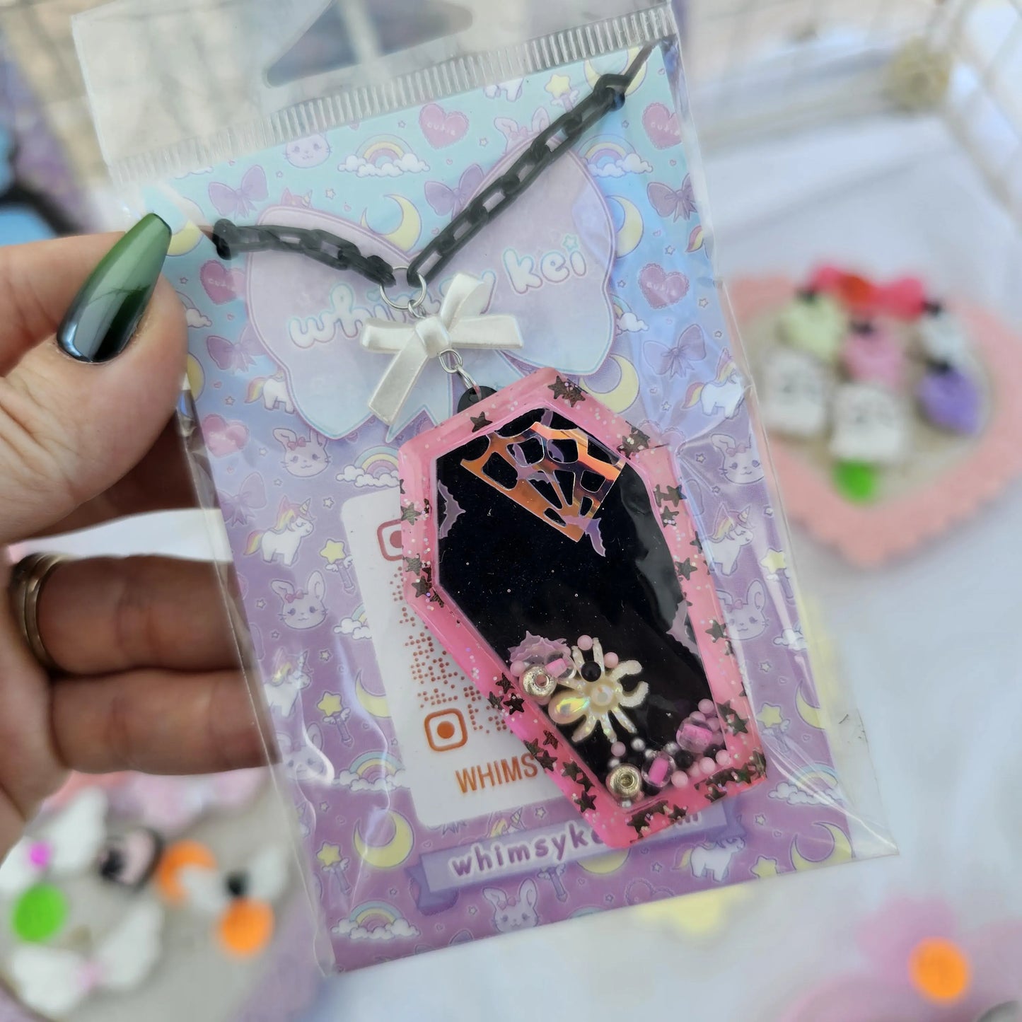 Gothic Coffin Shaker Neckalce | Halloween Shaker | Gothic Necklace | Halloween Necklace