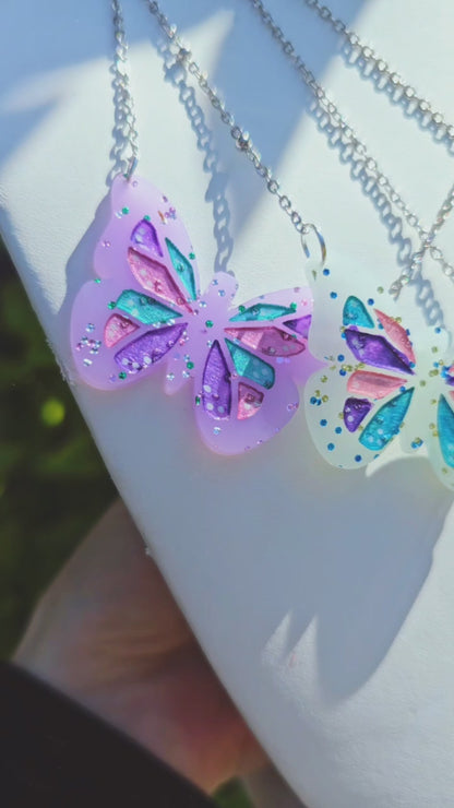 Pastel Butterfly Necklace | Soft Butterfly Necklace | Summer Necklace | Cottage Core Necklace| Spring Necklace
