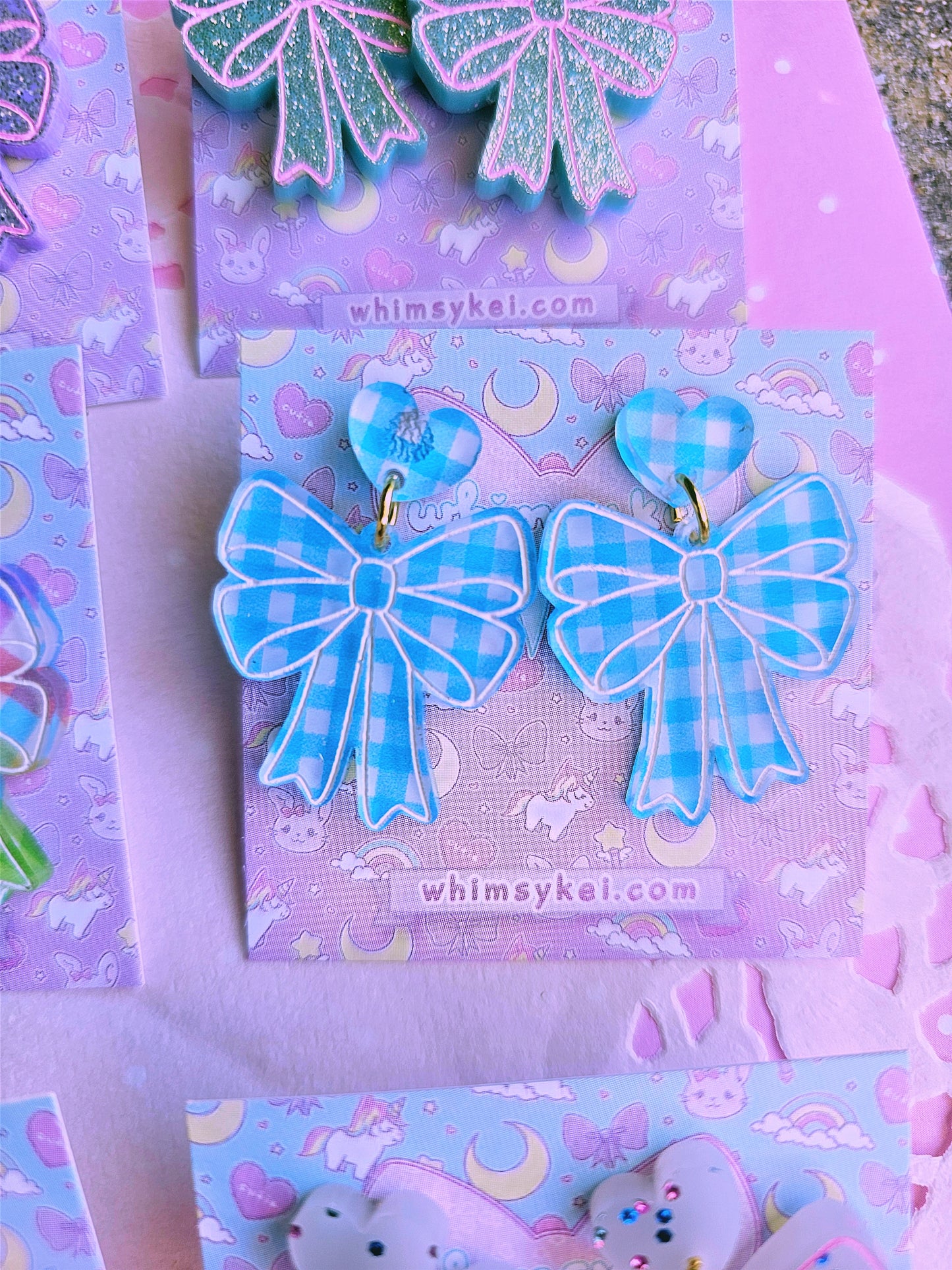 Easter Bow Earrings | Pink Earrings | Lolita Earrings | Statement Earrings | Cottage Core Earrings