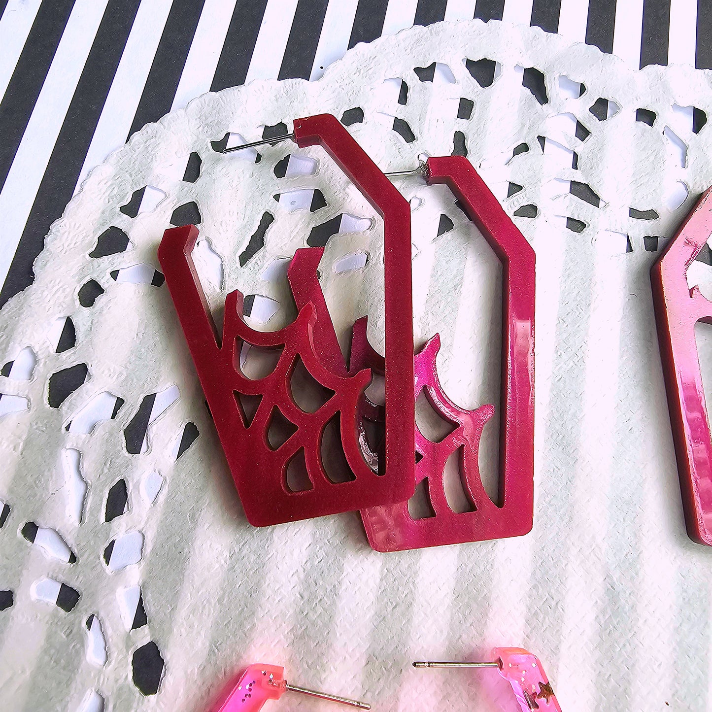 Large Coffin Hoops | Statement Hoop Earrings | Halloween Earrings | Chunky Earrings | Gothic Earrings (Copy)