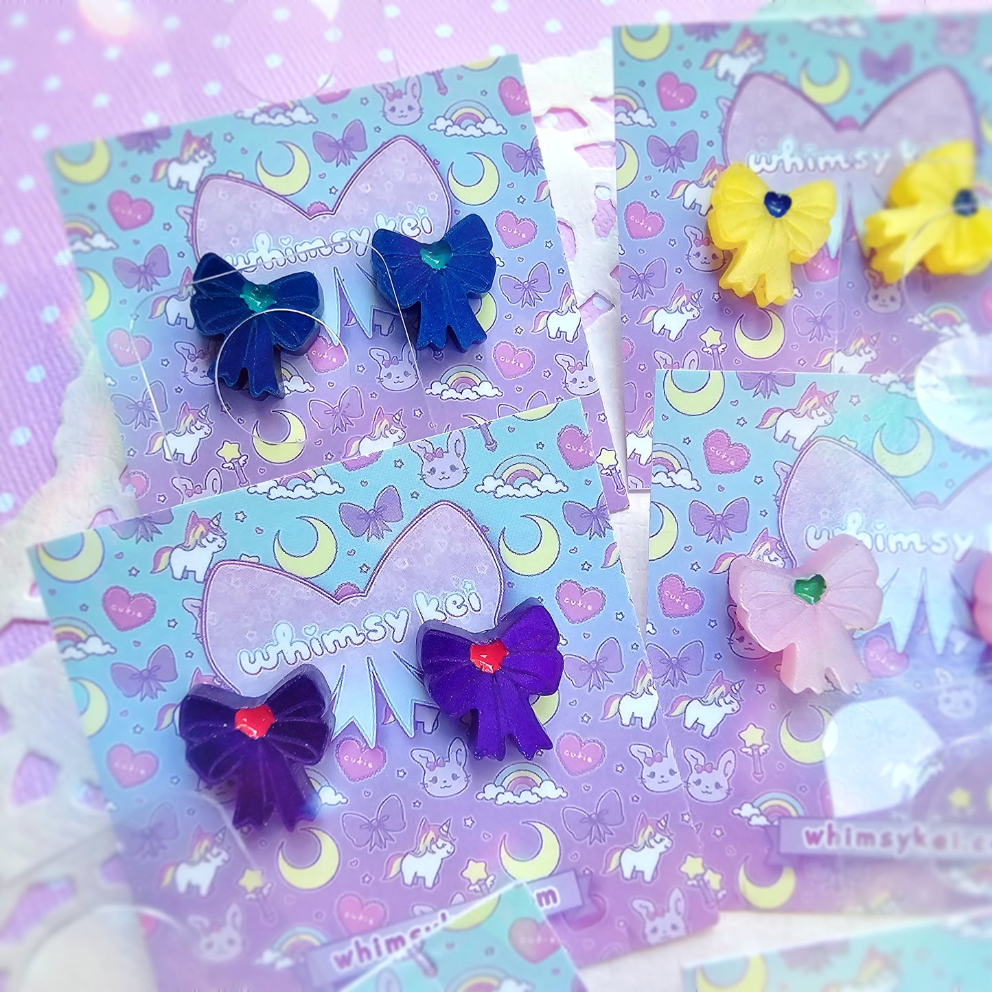 Sailor Moon Bow Stud Earring | Magical Girl Bow Stud Earring | Anime Stud