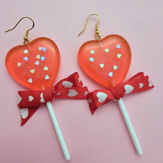 Magical Wand Earrings | Heart Wand | Mahou Kei Earrings | Heart Lollipop Earrings | Yume Kawaii Earrings | Idol Kei | Fairy Kei | Pastel Kei
