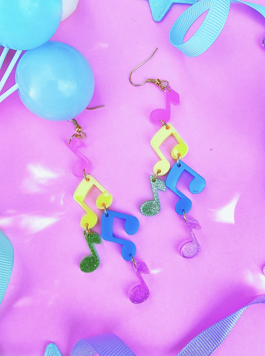Music Note Earrings | Fairy Kei Earrings | Music Earrings | Kawaii Earrings | Party Kei | Decora Kei | Spank Kei