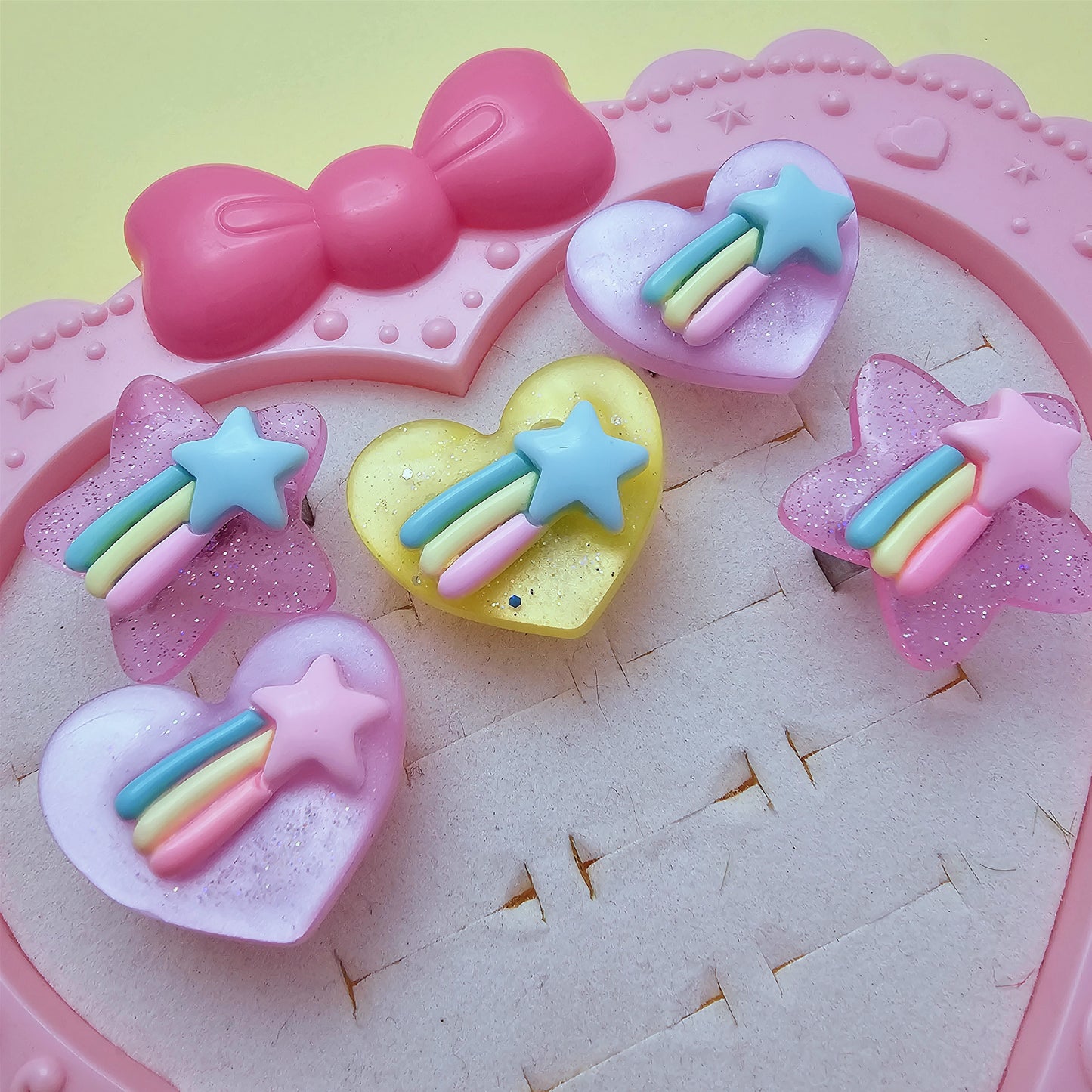 Kawaii Heart Ring | Fairy Kei Ring | Decora Kei Ring | Shooting Star | Star Ring | Cherry Ring