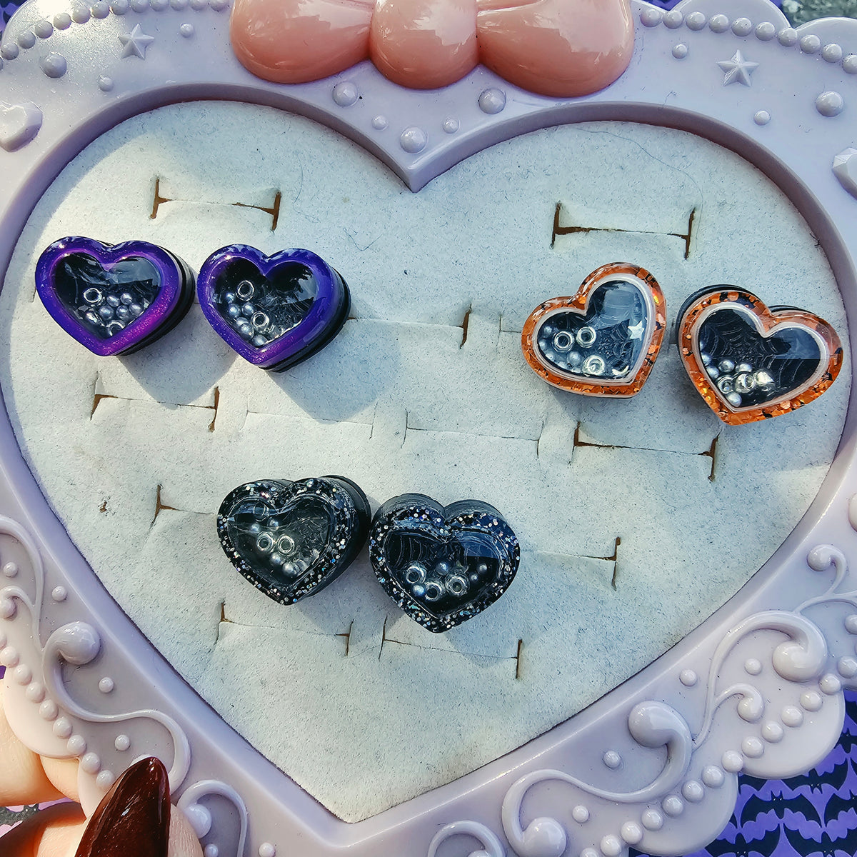Heart Shaker Earrings | Halloween Heart Earrings | Halloween Earrings | Goth Earrings | Gothic Lolita Earrings