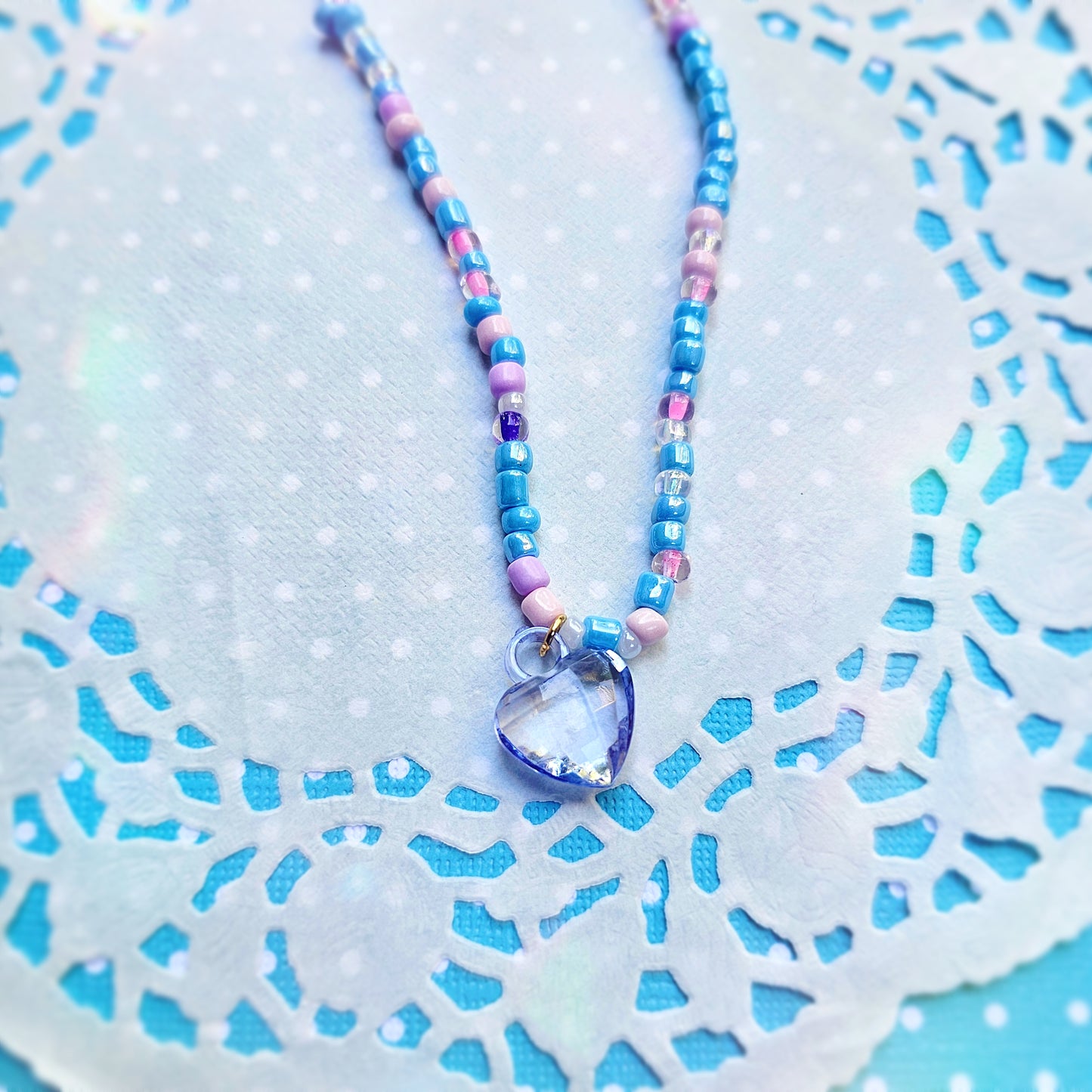 Blue Kandi Choker | Heart Choker | Blue Choker |