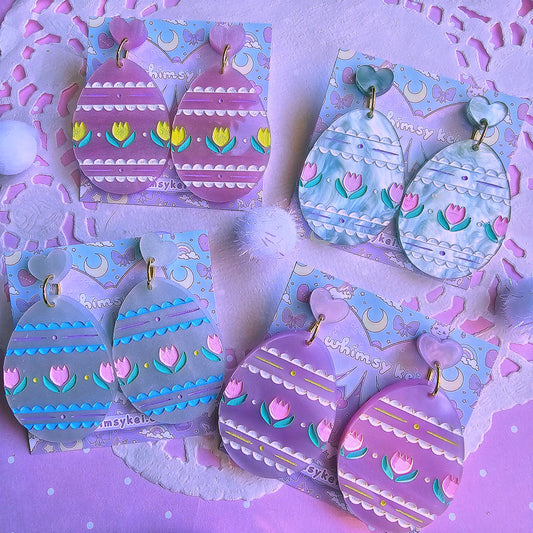 Pastel Easter Egg Earrings | Pastel Easter Earrings | Kitschy Easter | Easter Statement Earrings | Sweet Lolita Earrings