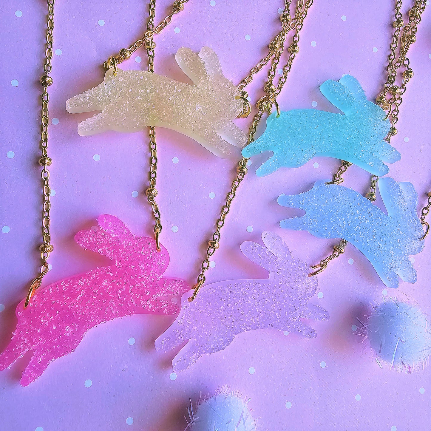 Pastel Bunny Necklace | Fake Candy Necklace | Girly Kei | Dolly Kei | Sweet Lolita Necklace | Easter Necklace | Bunny Necklace| Rabbit Necklace | Fairy Kei Necklace