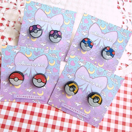 Pokemon Stud Earring | Pokeball Stud Earring | Anime Stud | Pokémon Earring | Pokeball Earring