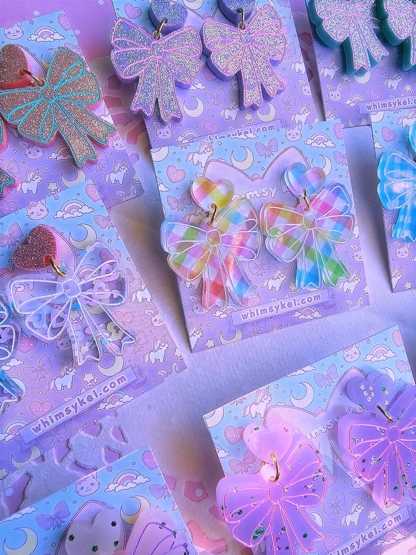 Easter Bow Earrings | Pink Earrings | Lolita Earrings | Statement Earrings | Cottage Core Earrings