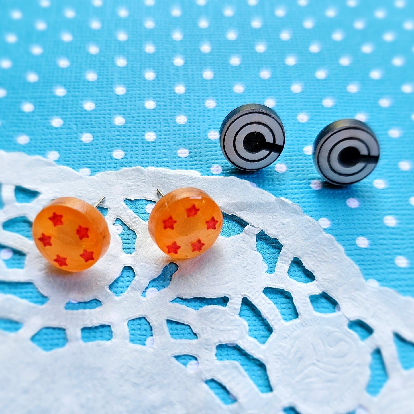 Dragonball Stud Earring | Capsule Corp Stud Earring | Anime Stud | Goku Earrings | Trunks Earrings | Dragonball Earrings