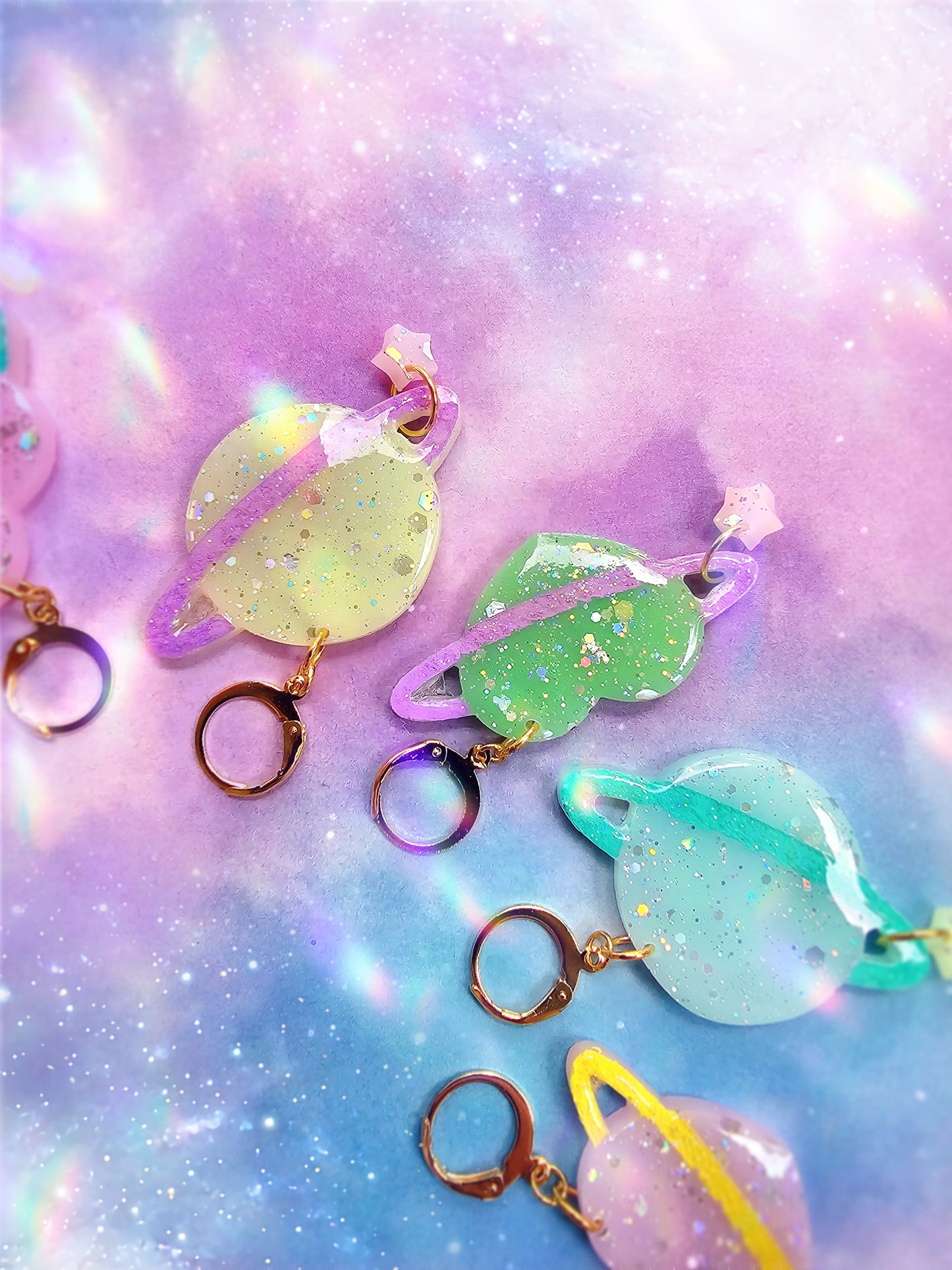 Pastel Planet Earrings | Uchuu Kei Earrings | Fairy Kei | Pastel Earrings |