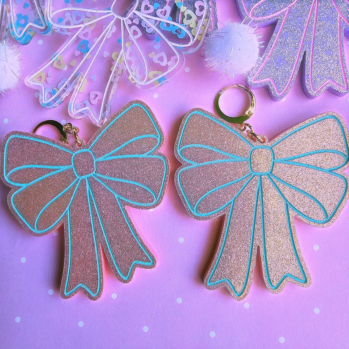 Giant Easter Bow Earrings | Pink Earrings | Lolita Earrings | Statement Earrings | Cottage Core Earrings