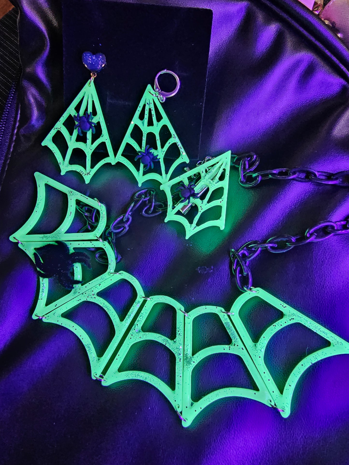 Giant Spiderweb Earrings | Large Web Earrings | Halloween Earrings | Dangling Spiderweb | Spider Earrings | Gothic Lolita Earrings