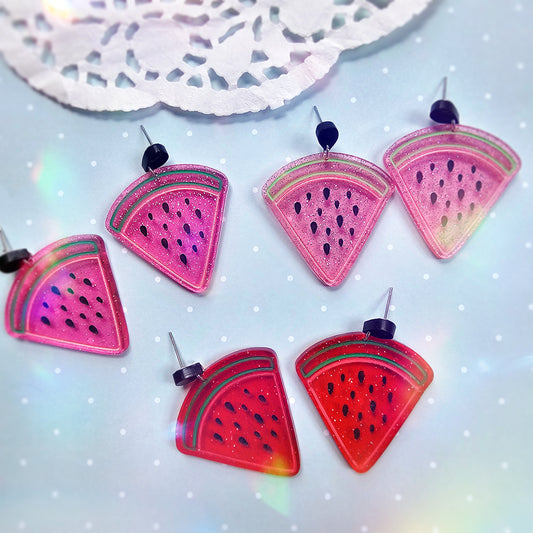 Watermelon Earrings | Fruit Earrings | Pink Watermelon | Red Watermelon | Watermelon Stud