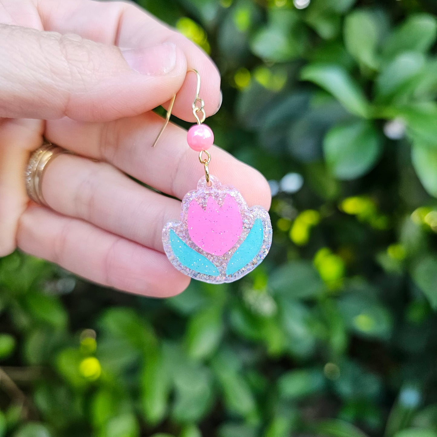 Pastel Tulip Earrings | Flower Earrings | Pink Tulip | Cottage Core Earrings | Spring Earrings | Summer Earrings | Easter Earrings