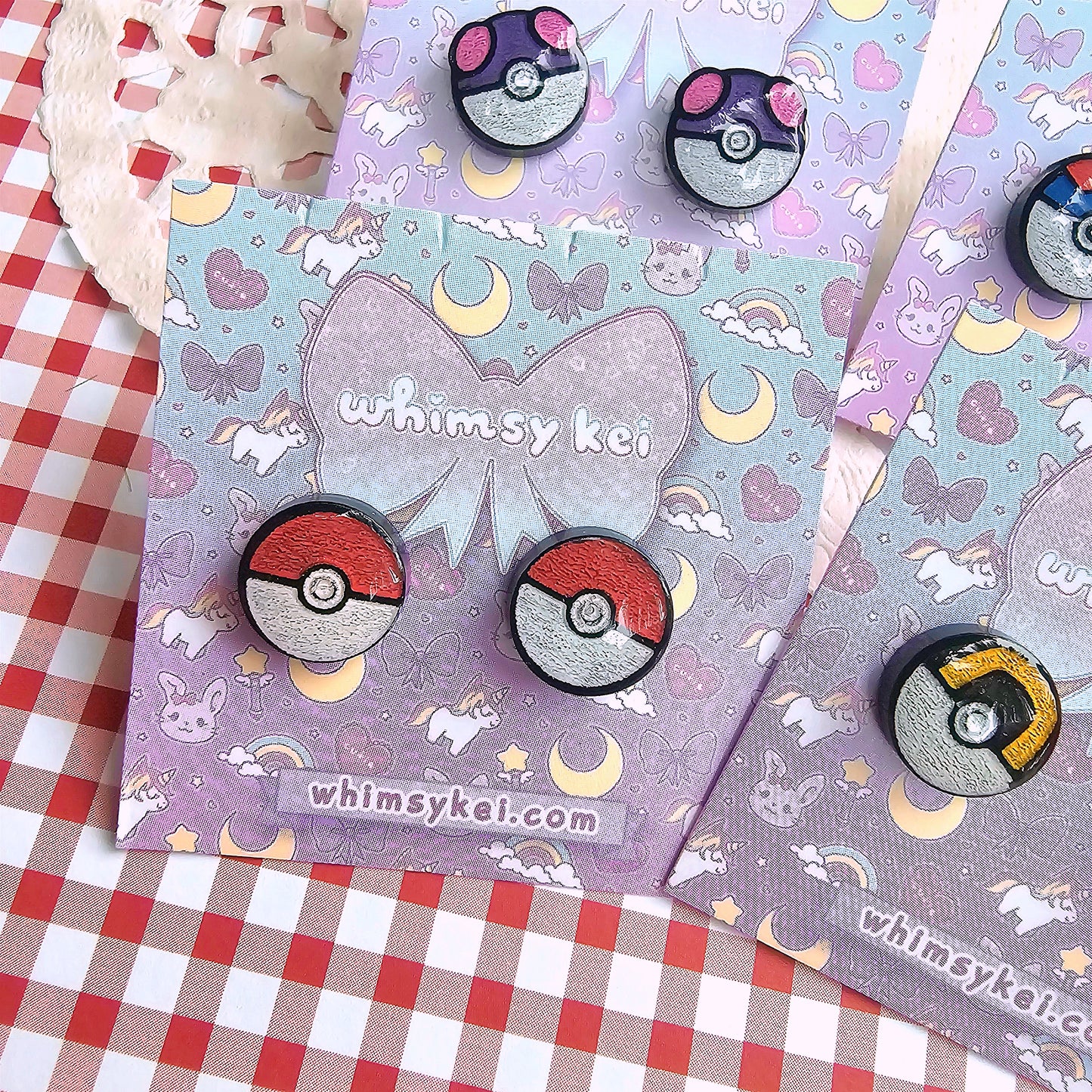 Pokemon Stud Earring | Pokeball Stud Earring | Anime Stud | Pokémon Earring | Pokeball Earring