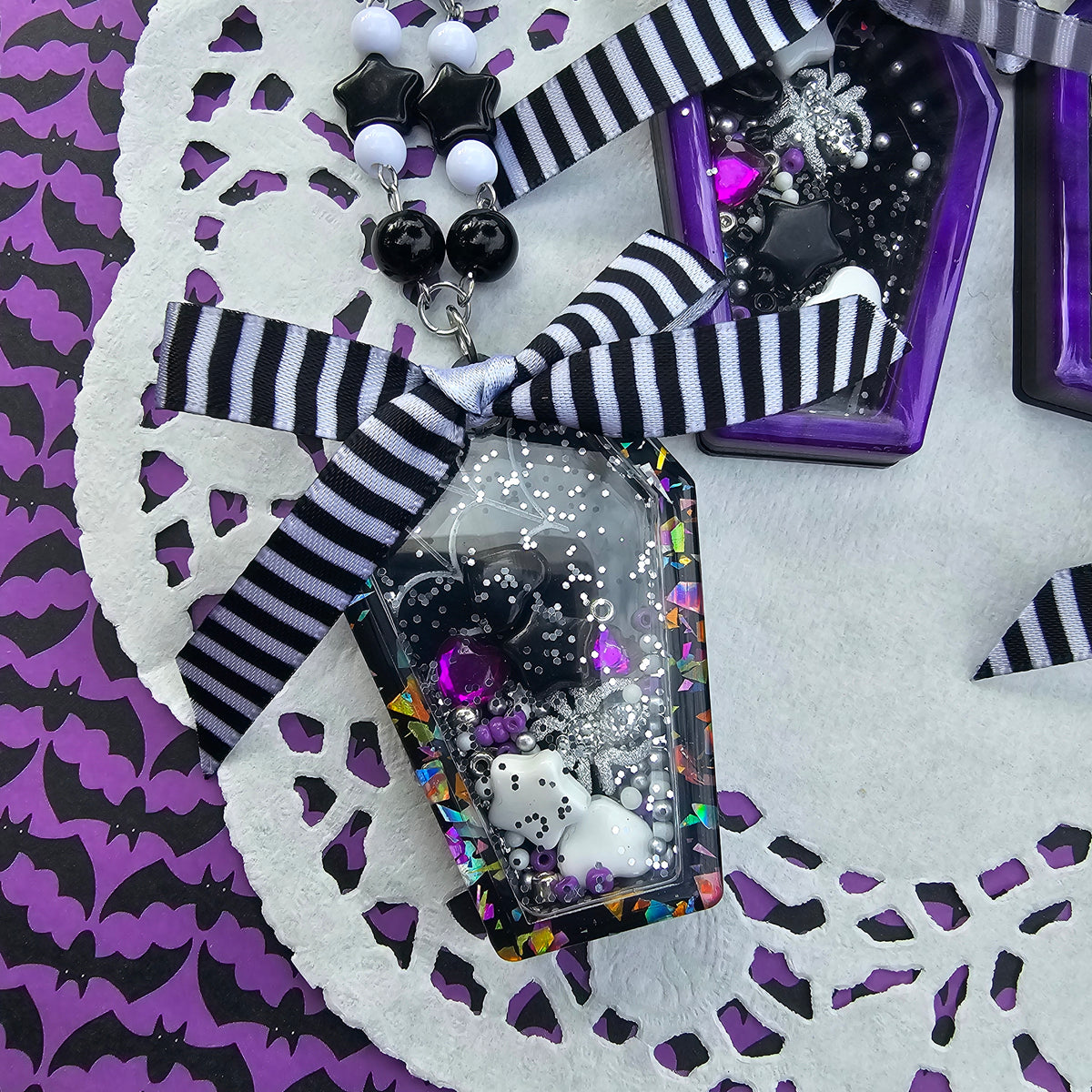 Gothic Coffin Shaker Necklace | Halloween Shaker | Gothic Necklace | Halloween Necklace