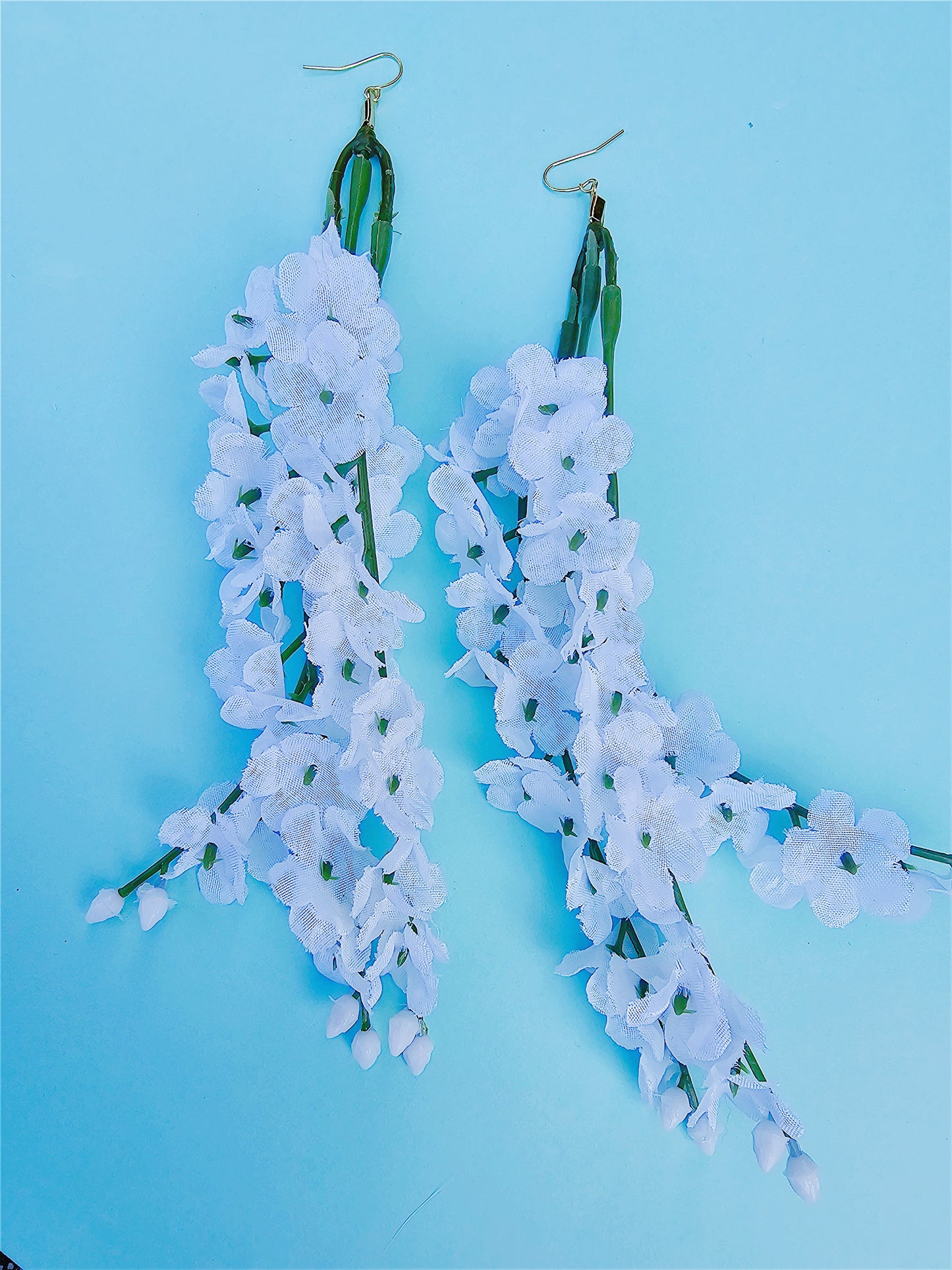 White Flower Earrings | Fabric Flower | Spring Earrings | Floral Earring | Pastel Flowers | May Day Earrings (Copy)