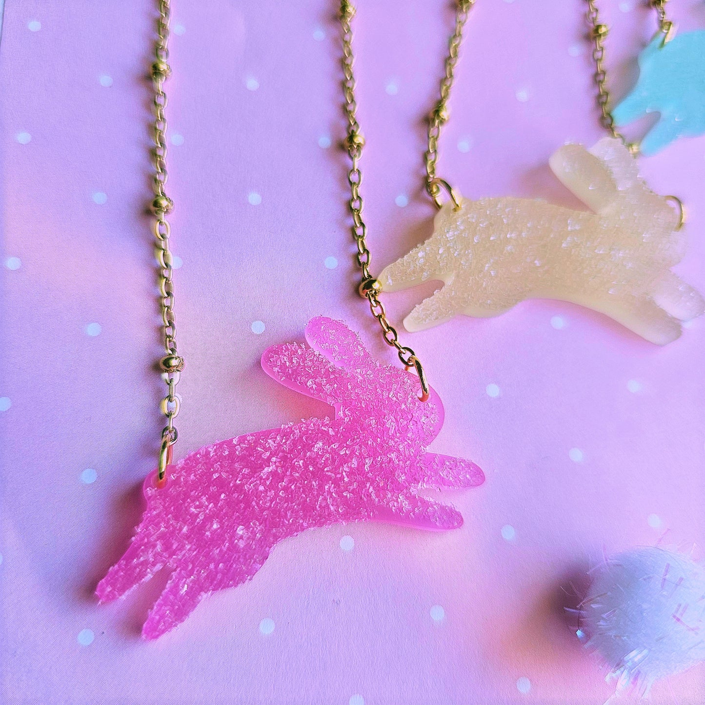 Pastel Bunny Necklace | Fake Candy Necklace | Girly Kei | Dolly Kei | Sweet Lolita Necklace | Easter Necklace | Bunny Necklace| Rabbit Necklace | Fairy Kei Necklace