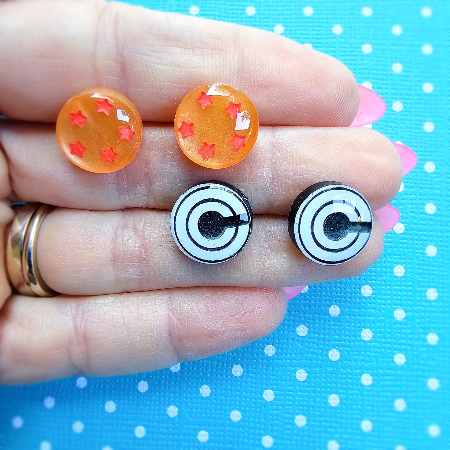 Dragonball Stud Earring | Capsule Corp Stud Earring | Anime Stud | Goku Earrings | Trunks Earrings | Dragonball Earrings