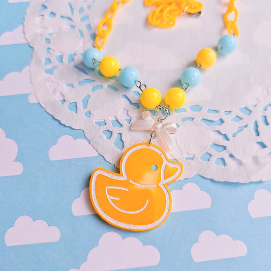 Rubber Ducky Necklace | Yellow Duck Necklace | Kitschy Necklace