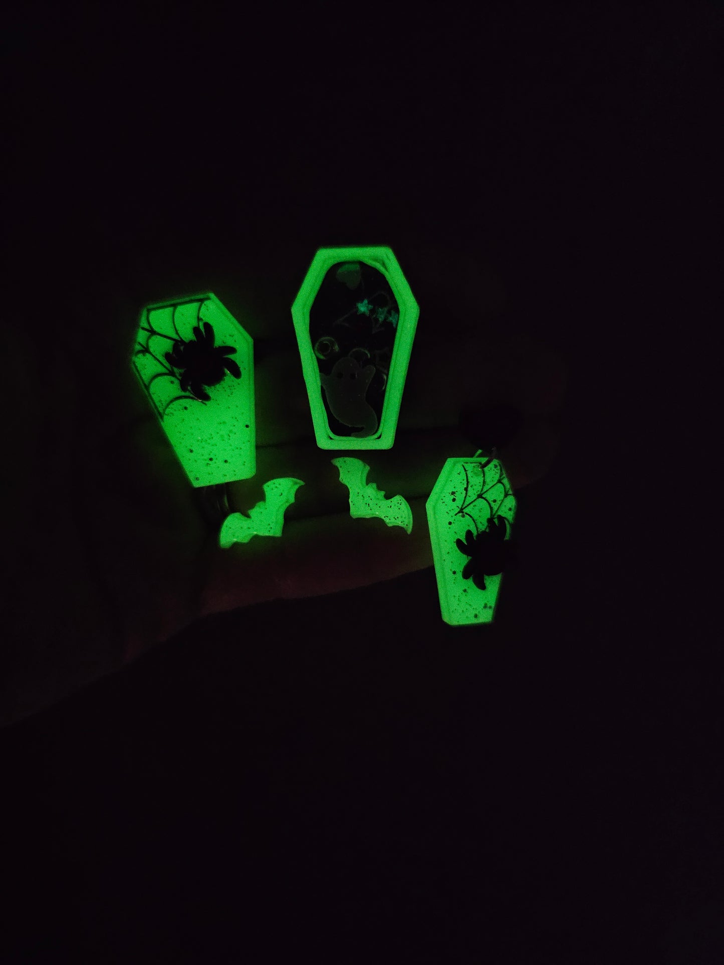 Glittery Coffin Ring | Halloween Ring | Spiderweb Ring | Spooky Ring
