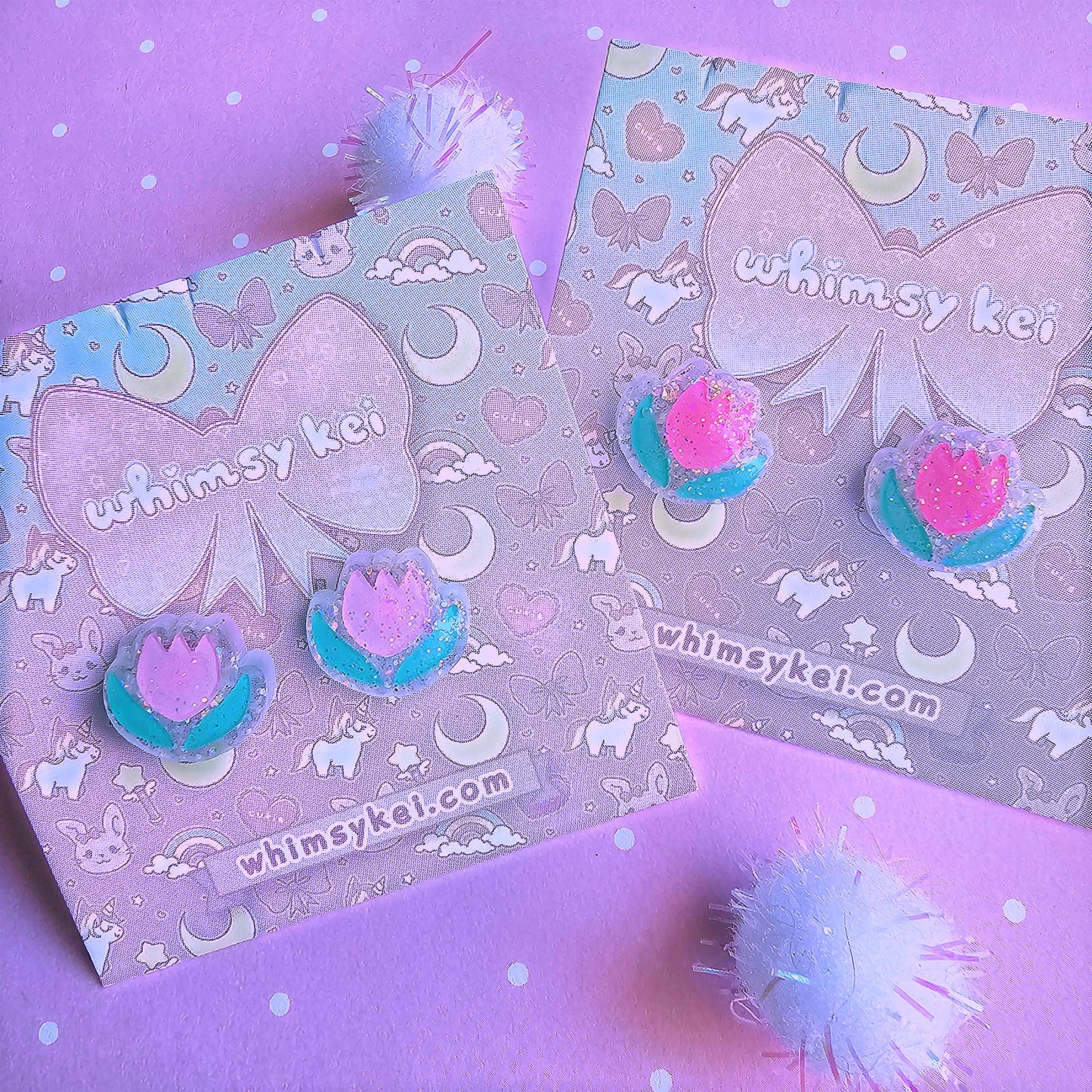 Pastel Tulip Stud Earrings | Flower Earrings | Pink Tulip | Cottage Core Earrings | Spring Earrings | Summer Earrings | Easter Earrings