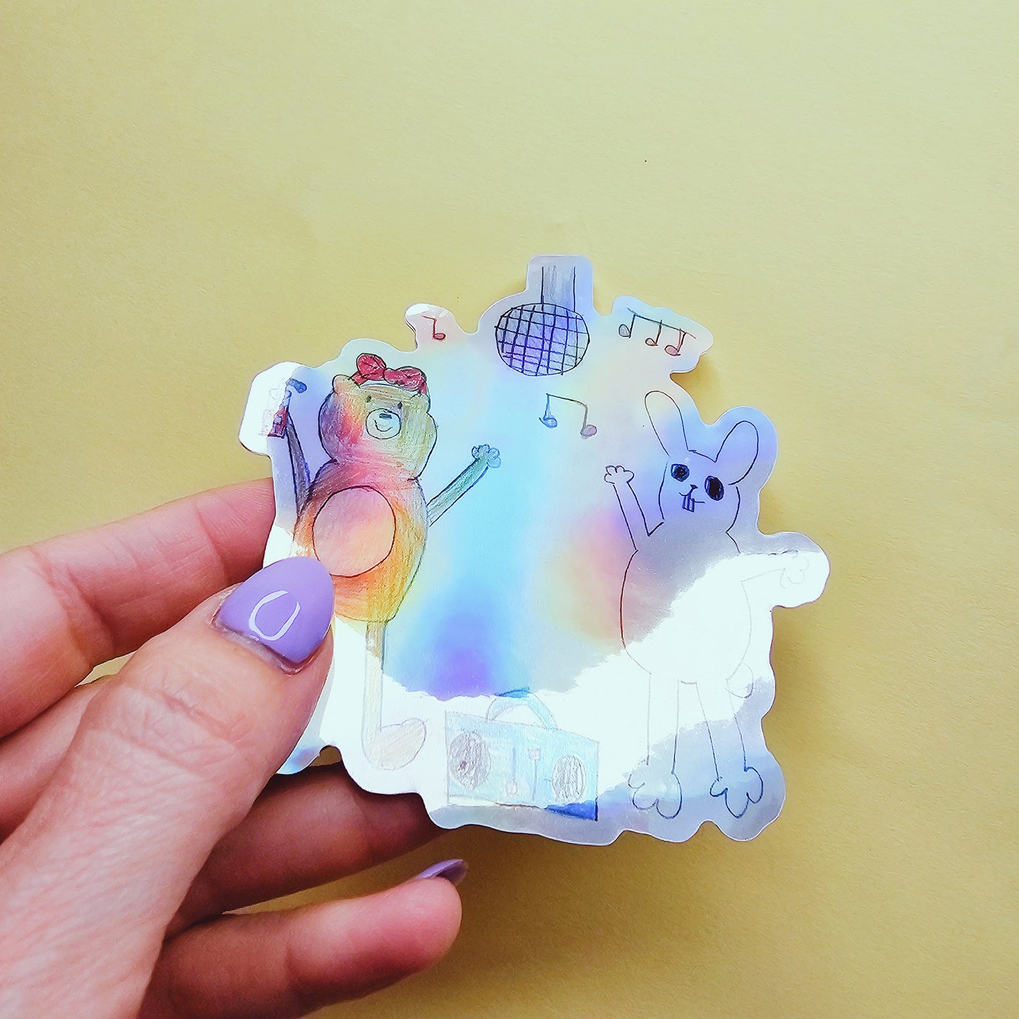 Disco Sticker | Animal Sticker | Party Sticker | Holographic Sticker