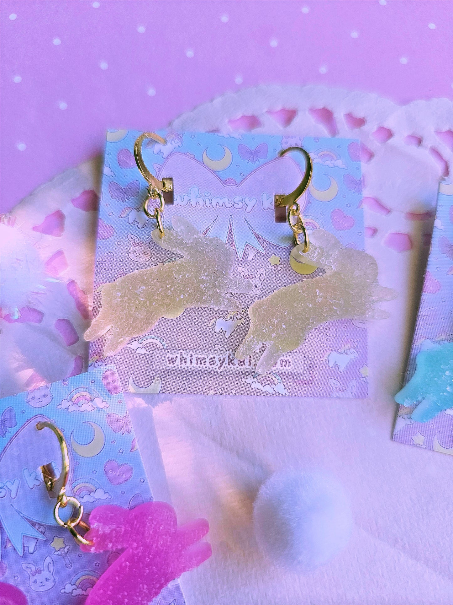 Pastel Bunny Earrings | Fake Candy Earrings | Girly Kei | Dolly Kei | Sweet Lolita Earrings | Easter Earrings | Bunny Earrings | Rabbit Earrings | Fairy Kei Earrings