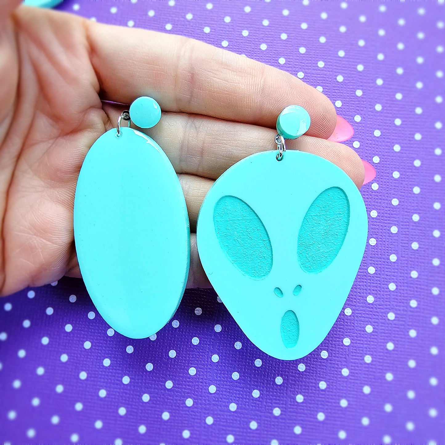 DanDanDan Earrings | Alien Earrings | Momo Earrings | Anime Earrings | Manga Earrings