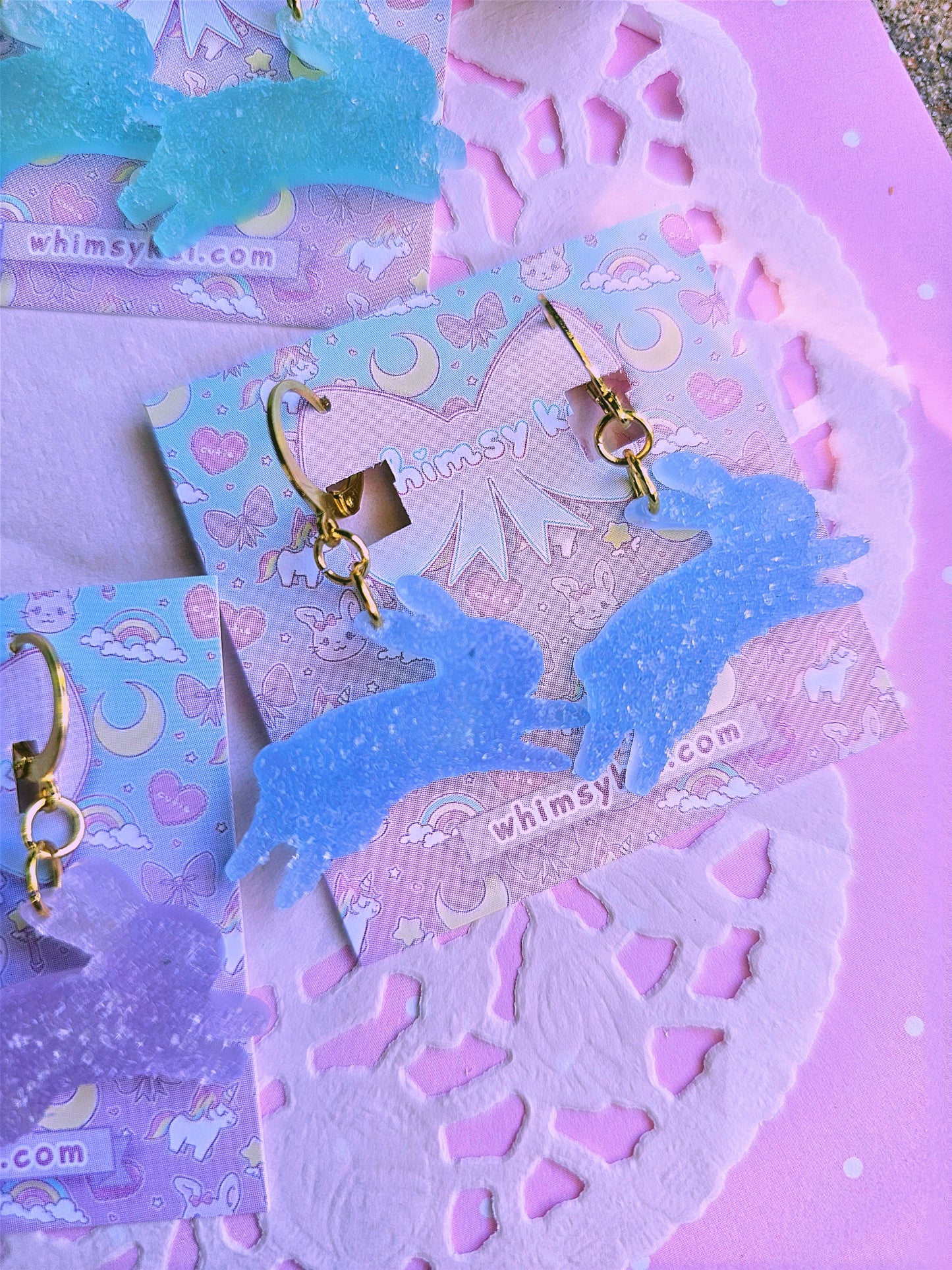 Pastel Bunny Earrings | Fake Candy Earrings | Girly Kei | Dolly Kei | Sweet Lolita Earrings | Easter Earrings | Bunny Earrings | Rabbit Earrings | Fairy Kei Earrings
