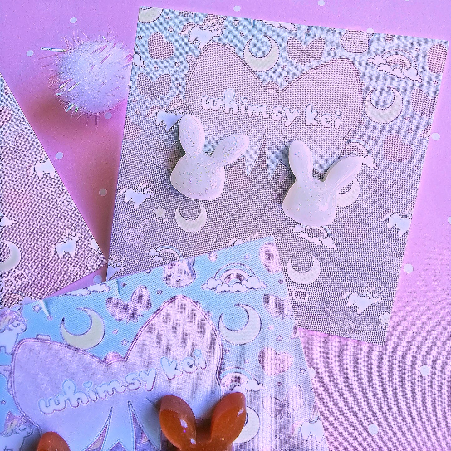 Bunny Stud Earrings | Soft Girl Earrings | Girly Kei | Dolly Kei | Sweet Lolita Earrings | Easter Earrings | Bunny Earrings | Rabbit Earrings