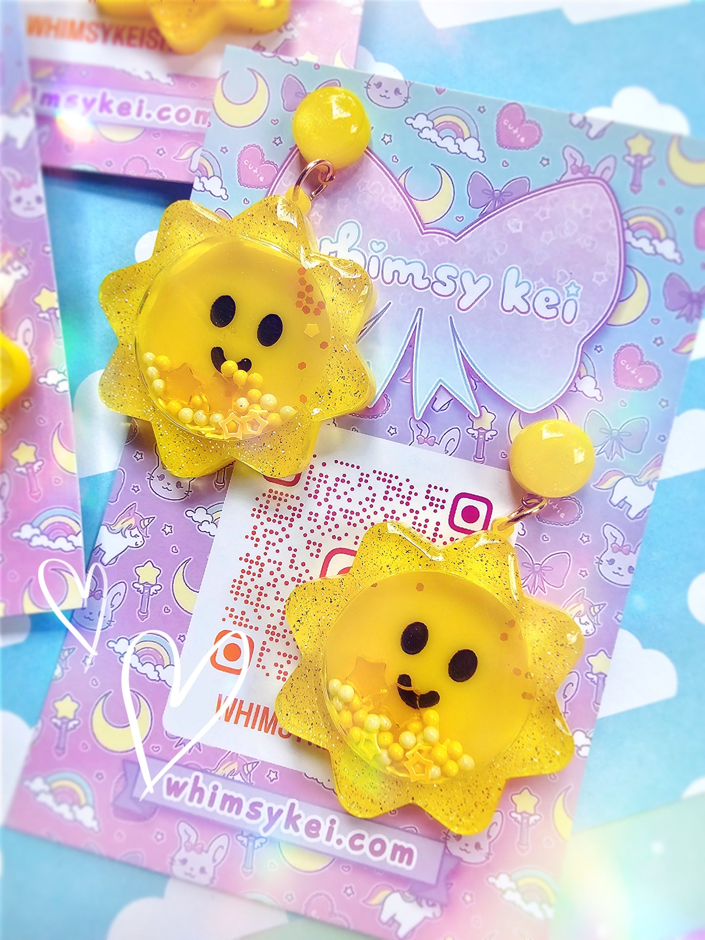 Sun Earrings | Sun Shaker Earrings | Yellow Sun Stud | Spring Earrings