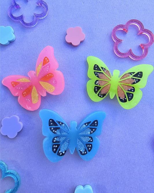 Glow in the Dark Neon Butterfly Clip | Glow Butterfly | Summer Clip | Spring Clip