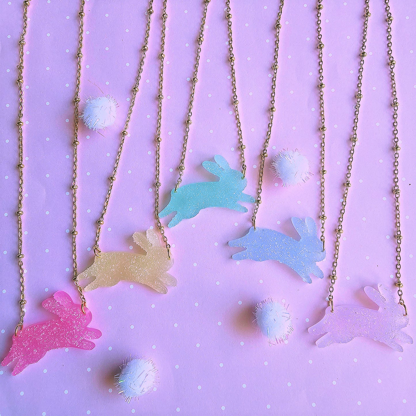 Pastel Bunny Necklace | Fake Candy Necklace | Girly Kei | Dolly Kei | Sweet Lolita Necklace | Easter Necklace | Bunny Necklace| Rabbit Necklace | Fairy Kei Necklace